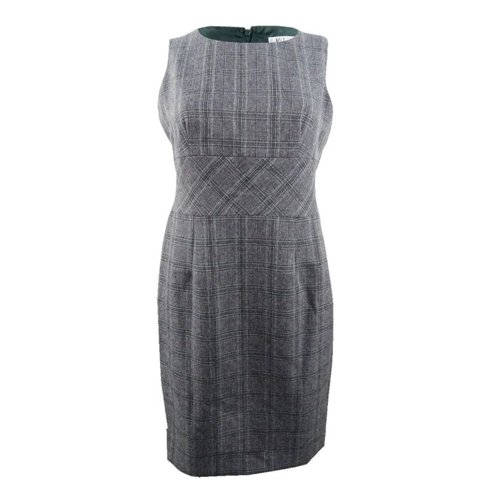 Kasper Women's Plaid Sheath Dress - Fir Green Multi